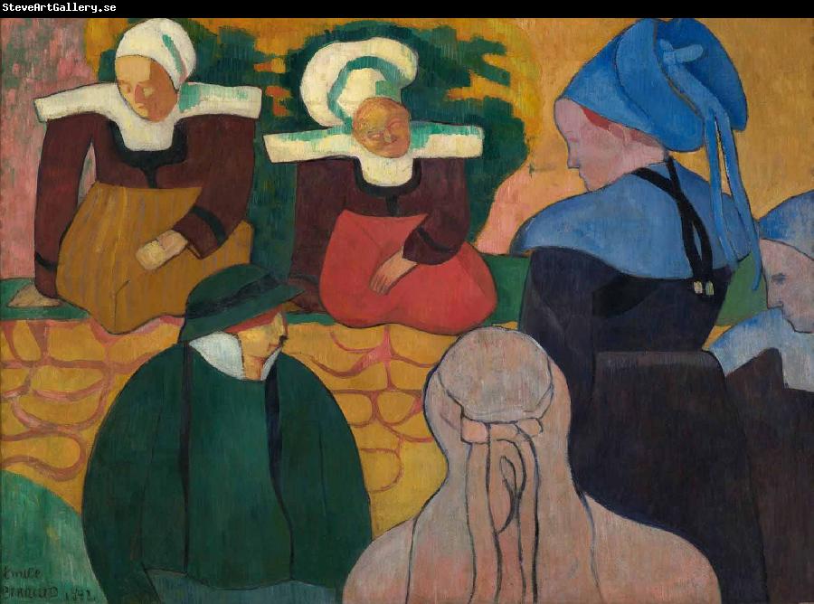 Emile Bernard Breton Women at a Wall